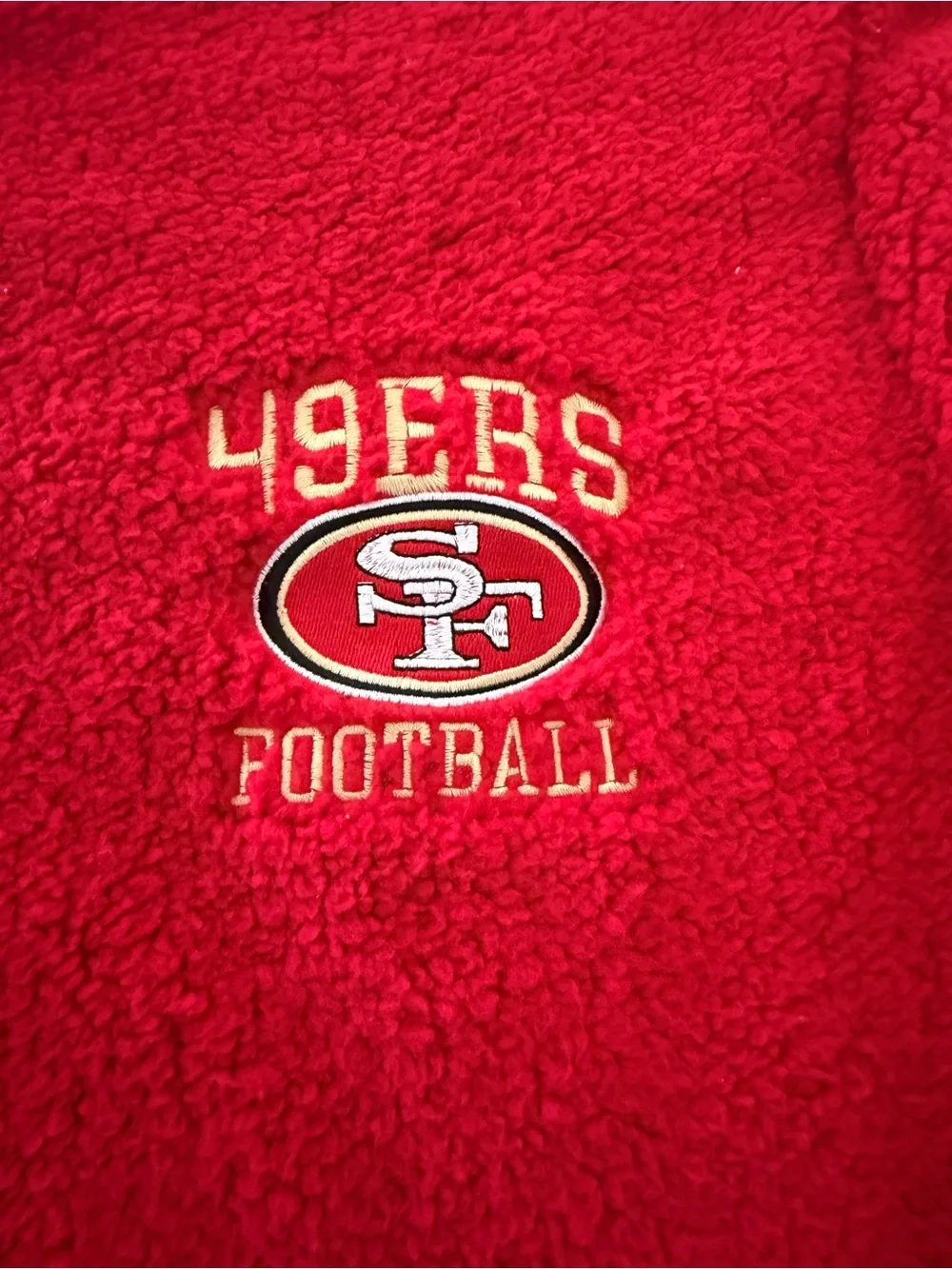 San Francisco 49ers Red Sherpa Pullover Sweatshirt